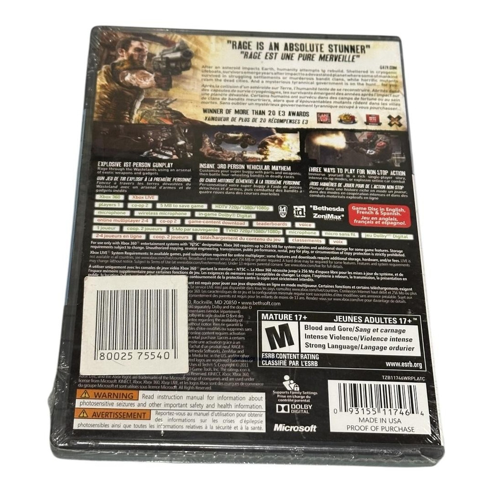 Rage Xbox 360 Video Game Platinum Hits Sealed M Rated Action Shooter - Picture 6 of 7